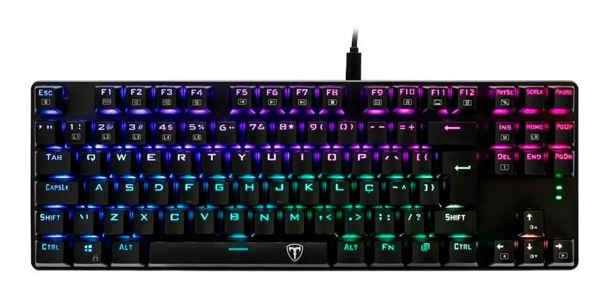 Teclado T-Dagger Bora QWERTY T-Dagger Red español color negro con luz RGB