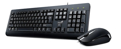Kit de teclado y mouse Alámbrico Genius KM-160 de color negro- En español