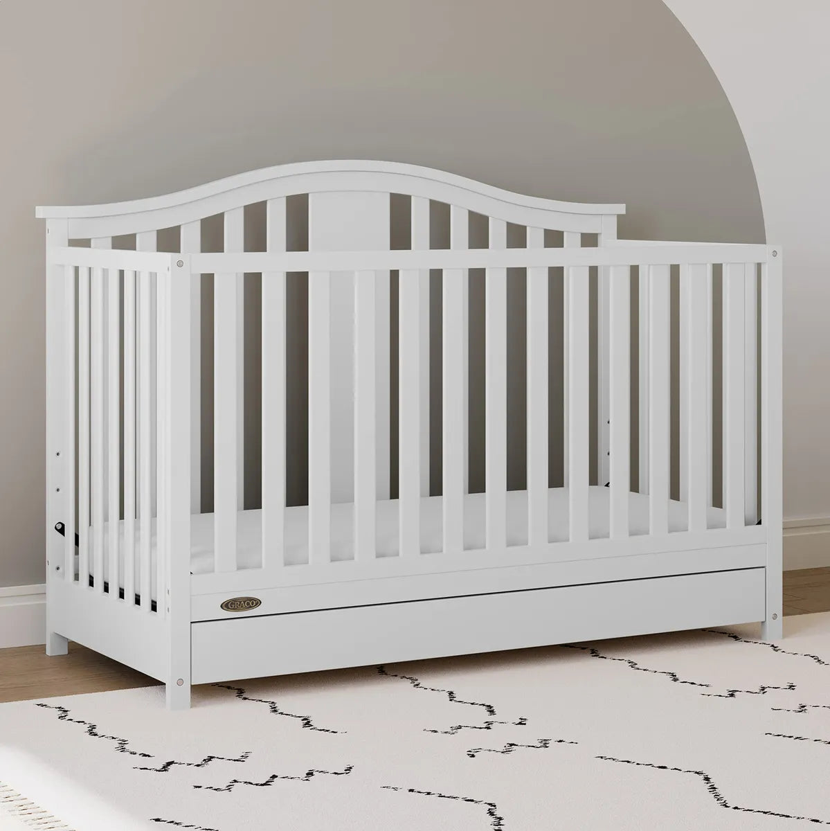 Cuna Convertible 4 En 1 Color Blanco Con Gaveta
