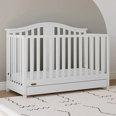Cuna Convertible 4 En 1 Color Blanco Con Gaveta