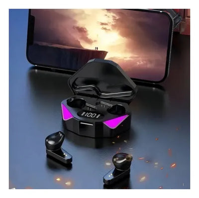 Auriculares Inalámbricos Para Gamers Con Luces Led Tws X15 Negro