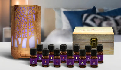 Difusor De Aroma Humidificador 120 Ml +12 Esencias + Caja Color Marrón Claro