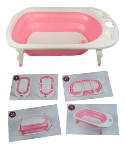 Bañera Para Bebé Plegable Rosa Bañera Plegable