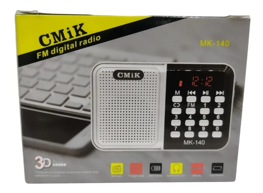 Radio Portatil Altavoz Fm Usb Sd Análogo Recargable Bolsillo