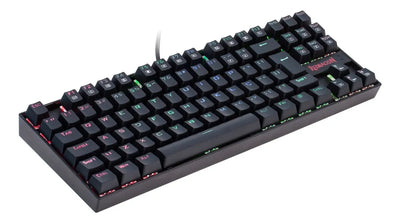 Teclado Redragon Kumara QWERTY Outemu Blue español latinoamérica color negro con luz RGB