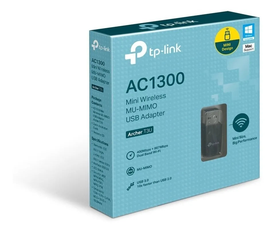 Tp-link, Adaptador Usb Wi-fi Banda Dual Ac1300, Archer T3u