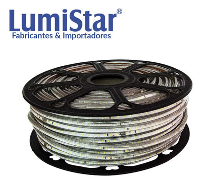Manguera Navideña Plana Roja 60 Led Mt Rollo 50mt 110v Ip65 Rojo