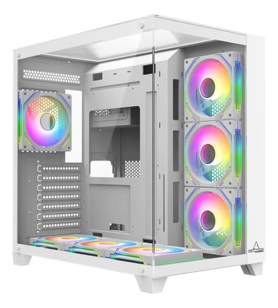 Chasis Gabinete Gamer Crystal Cube Xl Blanco X7 Fan Argb