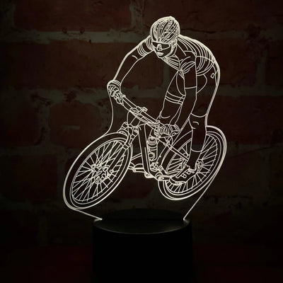 Lámpara Led Ciclista Bicicleta De Montaña Holograma Regalo Negra