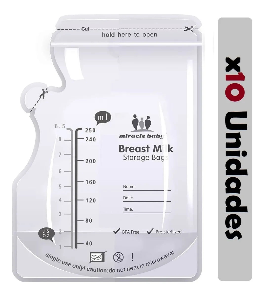 Bolsas Almacenaminto Leche Materna X 10 Unidades Libre Bpa