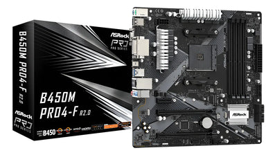 Motherboard Asrock B450m Pro4-f Socket Am4 M.2 Ddr4 Mother Color Negro