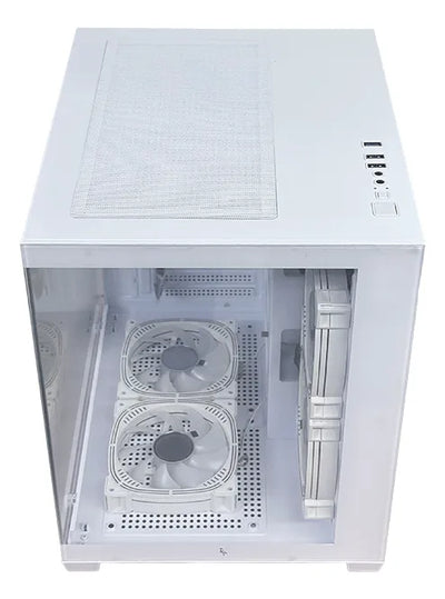 Gabinete Chasis Para Pc Gamer Pecera Argb Blanco + 3 Cooler