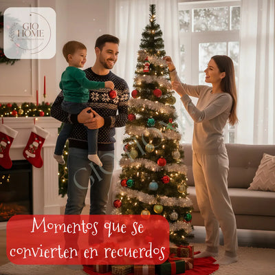 Arbol De Navidad Vermont 2.00m 425 Puntas Gio Home Pino Navideño Look Natural Base Metalica Artificial Para Decoracion Con Bolas Adornos Extensiones Cintas Bombillos Botas Campanas Luces Estrella Noel