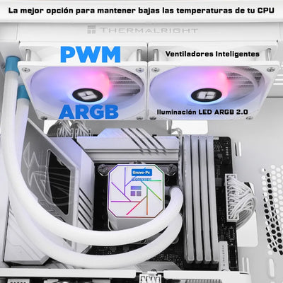 Refrigeracion Liquida Ta 240 Mm Argb Lga 1700 Am5 Am4 Blanca