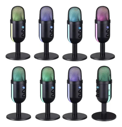Micrófono Pc Luces Rgb Transmisión Videojuegos Usb Aux 3.5mm Diseño 1