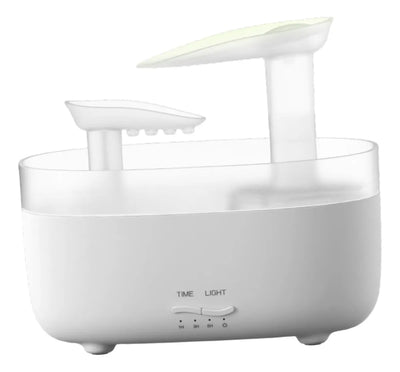 Humidificador De Aromas Vapor Cascada Luz Led + Esencia - Negro