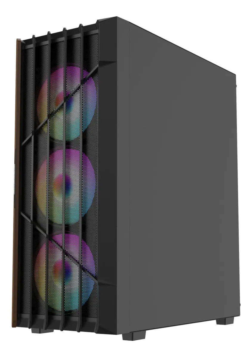Gabinete Gamer Iceberg Wood Core 6 Ventiladores Argb Negro