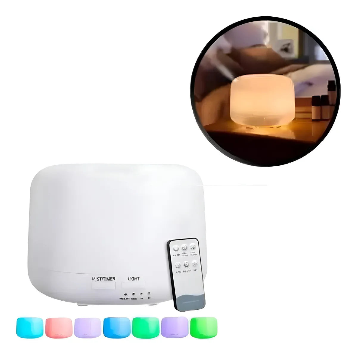 Humidificador Aromatizador Con Difusor De Aire Ultrasónico D - Blanco