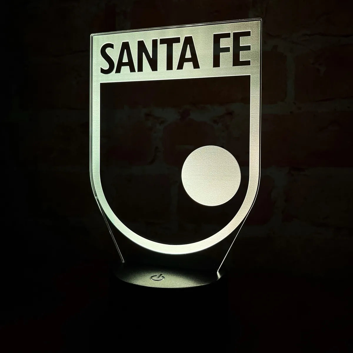 Lámpara De Noche Led Santa Fe Holograma Decoración Regalo Negro