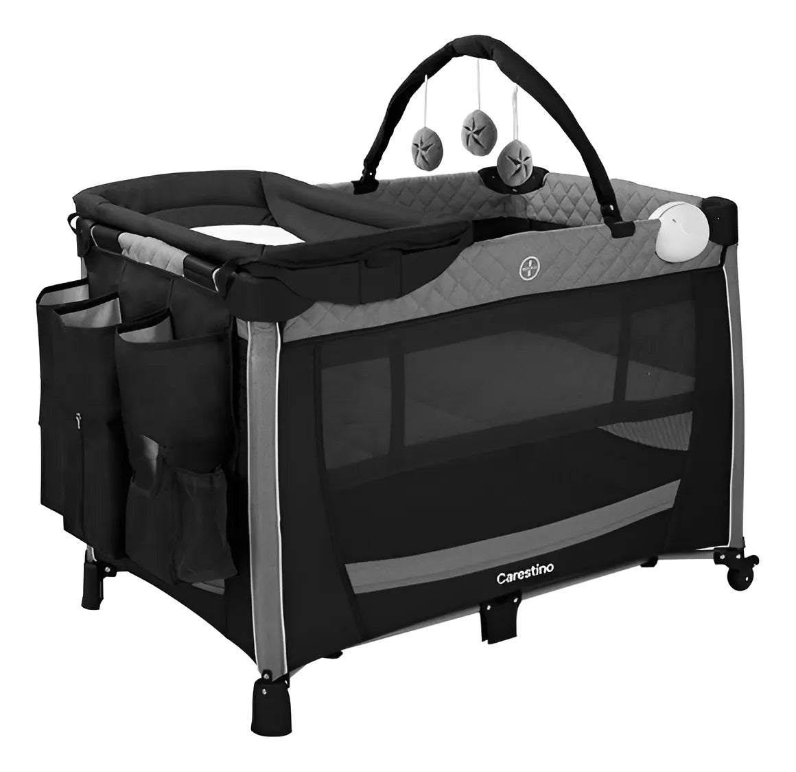 Cuna Corral Carestino Genova Negro Completa + Bolso