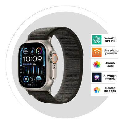 Smartwatch H9 Ultra Plus 49mm 7 Correas Nfc, Amoled, Bluetooth Negro