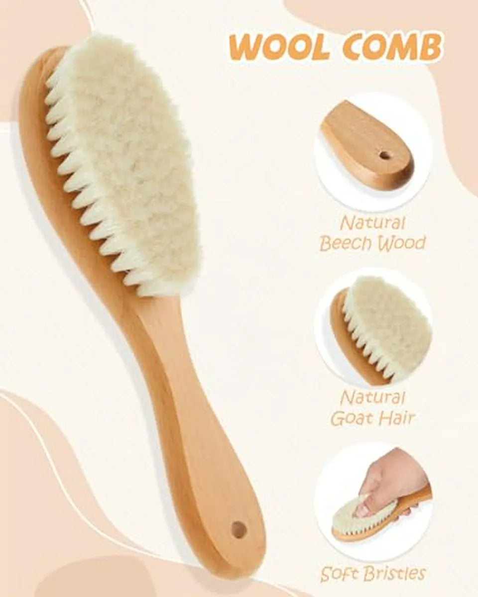 Cepillo De Pelo Para Bebé De Cerdas Naturales, Suave Y Delic