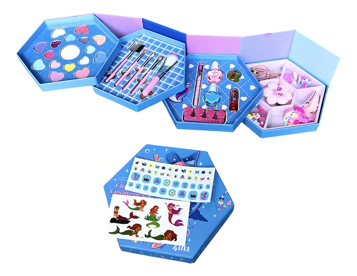 Set De Maquillaje Sombras Para Niñas No Toxico Lavable Real