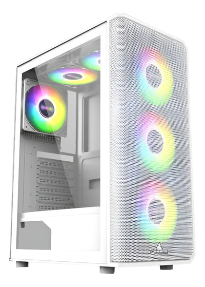 Chasis Gabinete Caja Gamer Iceberg Flow E Blanca X4 Fan Blanco