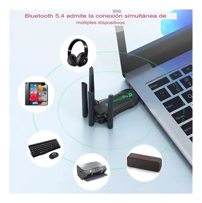 Adaptador Usb Wifi 6 Ax900 Bluethoo 5.4 Doble Banda 2,4ghz
