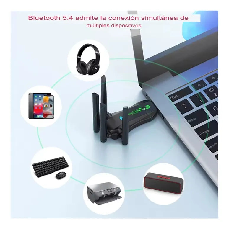 Adaptador Usb Wifi 6 Ax900 Bluethoo 5.4 Doble Banda 2,4ghz