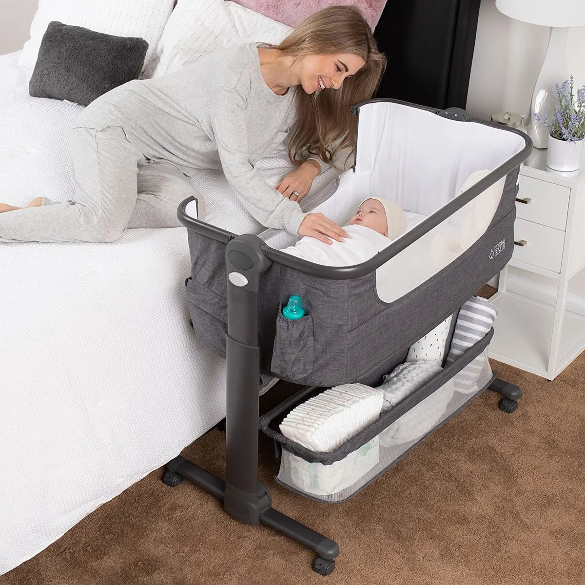 Cuna Portátil Plegable Para Recién Nacido Con Cesta De Almac