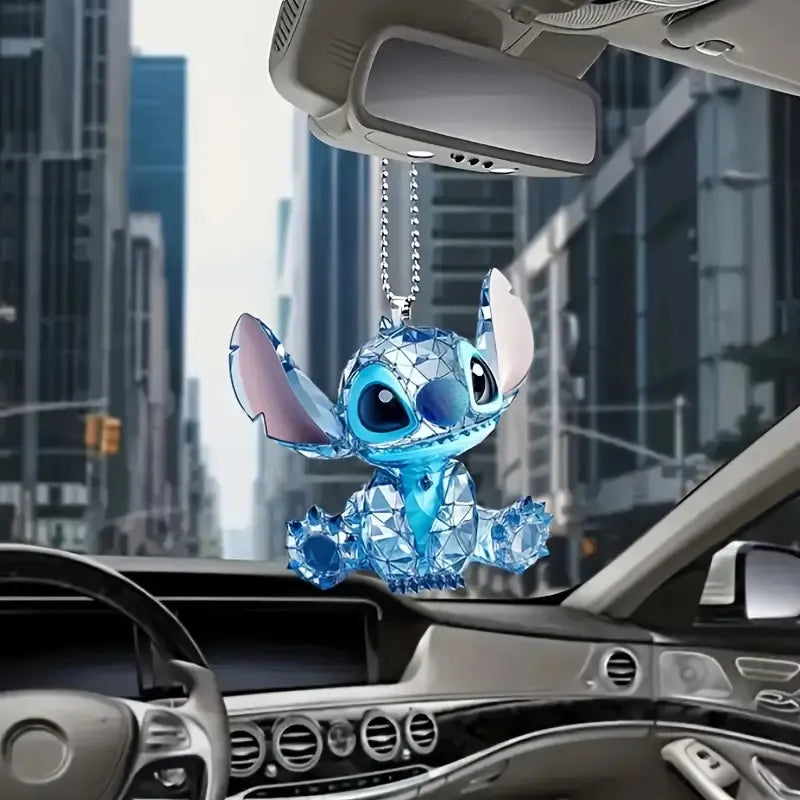 Llavero Stitch Lilo Acrílico Detalle Amistad Detalle Regalo Azul