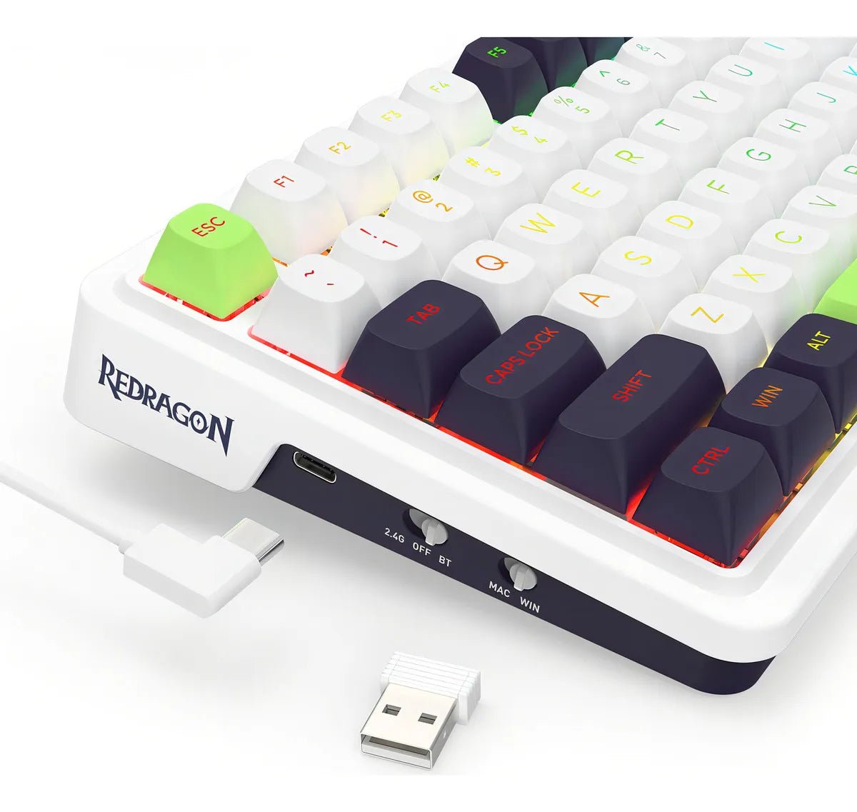 Teclado Redragon Eisa K686wgb-rgb-max Wireless Ingles Verde