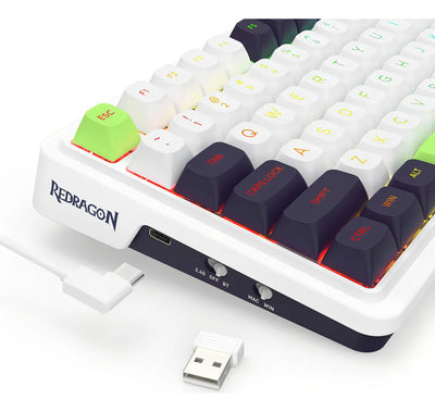 Teclado Redragon Eisa K686wgb-rgb-max Wireless Ingles Verde