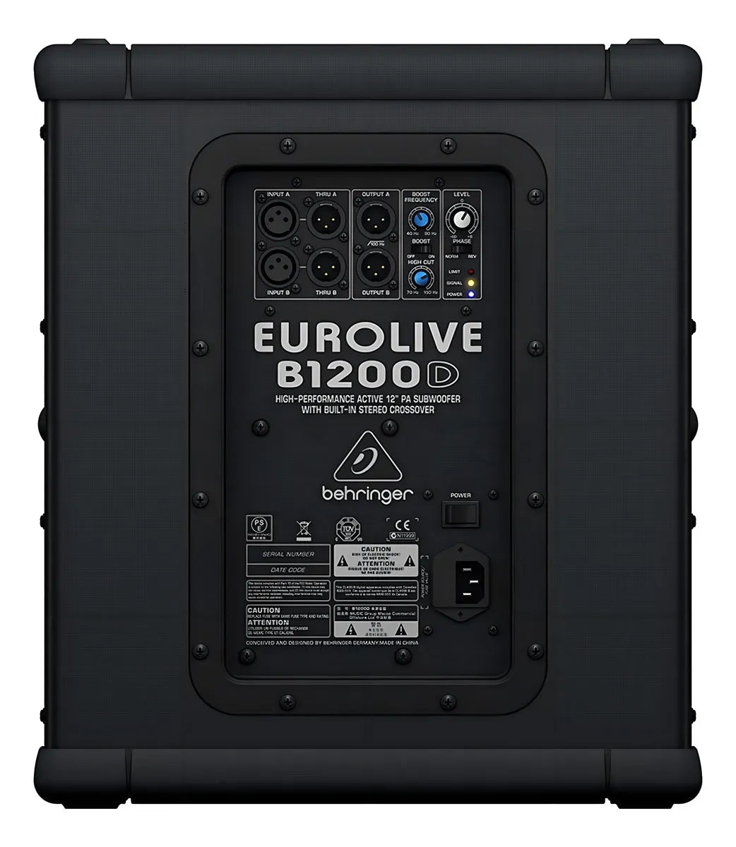 Behringer B1200d-pro Subwoofer Amplificado 12 Pulgadas 500w Color Negro