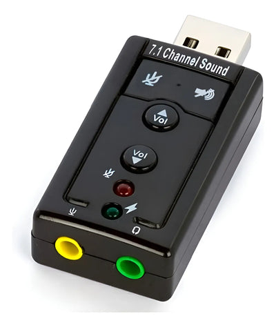 Adaptador de sonido USB 2.0 externo de 7.1 canales, con color negro NF-e