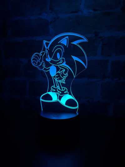 Lámpara De Noche Led Sonic Holograma Decoración Regalo Negro