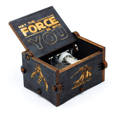 Caja Musical - Star Wars Madera Negra Regalo Fans Negro