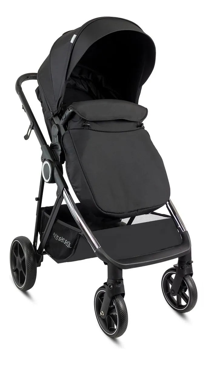 Coche Para Bebe Tipo Moises + Portabebe Cosmos Bebesit Color Negro