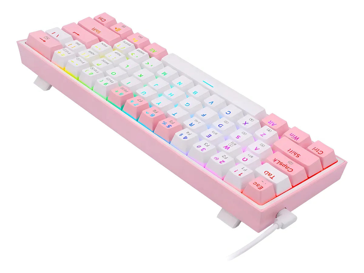 Teclado Redragon Fizz Pro Wireless K616-rgb White/pink Teclado Blanco-rosa Idioma Español