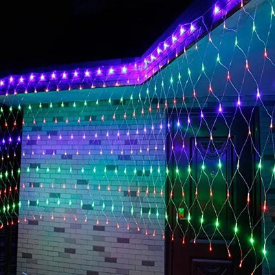 Luces Led Malla 120 Multi 1x1 Instalacion Navidad Navideña