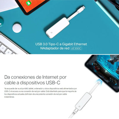 Tarjeta De Usb Tipo-c A Rj45 Red Lan Gigabit, Tp-link Ue300c