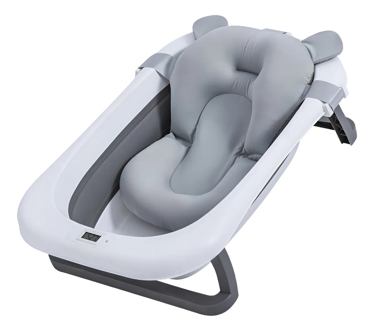 Bañera Plegable Banera Soporte Kidshop Con Termómetro Color Gris