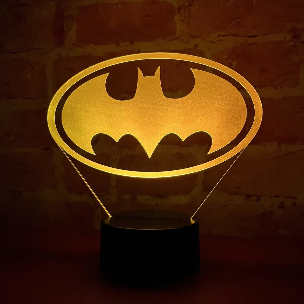 Lámpara De Noche Led Logo Batman Holograma Decoración Regalo Negra