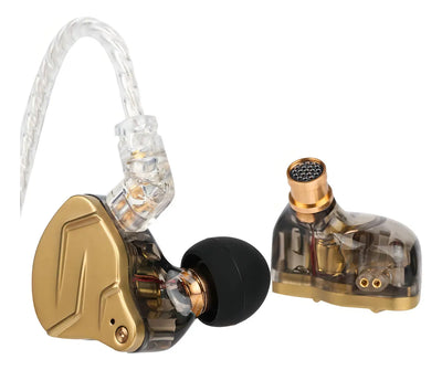 Audífonos In-ear Kz Zsn Prox Híbrido Hifi Monitoreo Color Dorado Con Mic
