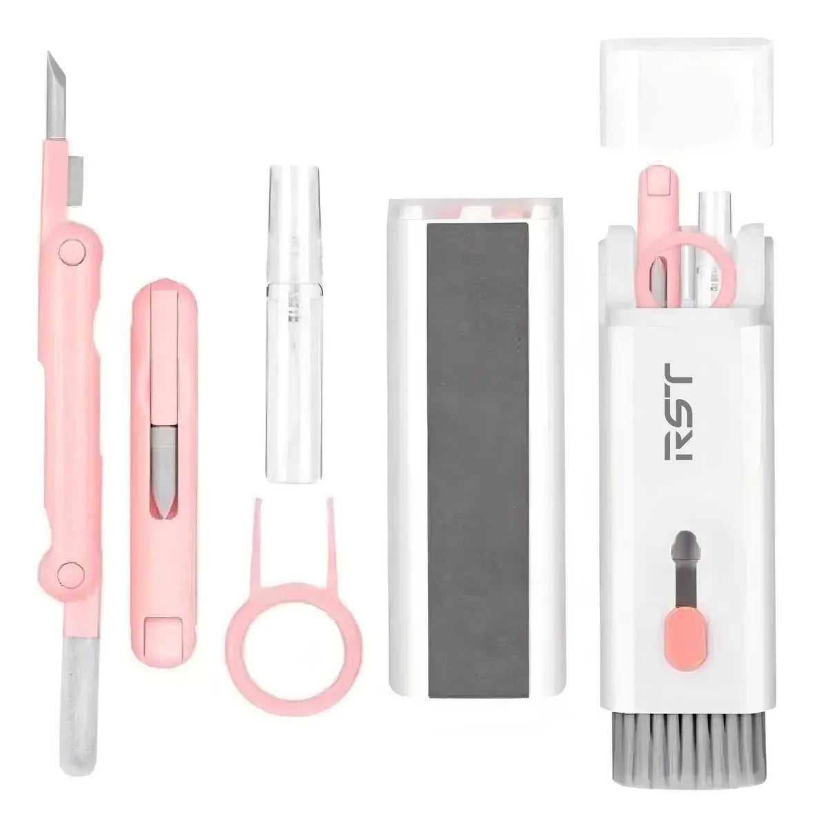 Kit De Limpieza 7 En 1 Para Auriculares, Teclado Y Computadora, Herramientas De Limpieza Profunda Con Limpiador De Pantalla Para AirPods 1/2/3/pro, Auriculares, Laptop Y Cámara Maca Rst