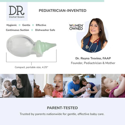 Dr. Rose's Aspirador Nasal Para Bebe, Succion De Mocos De Do
