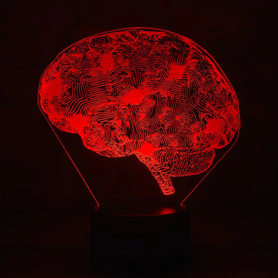 Lámpara De Noche Led Cerebro Holograma Regalo Decoración Negra