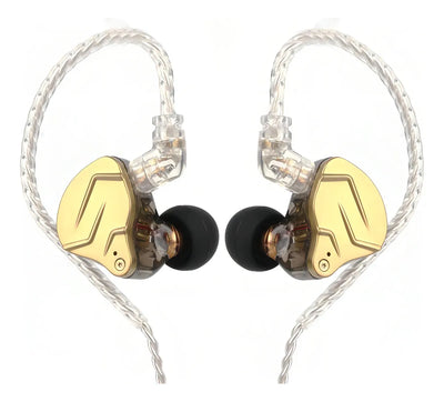 Audífonos In-ear Kz Zsn Prox Híbrido Hifi Monitoreo Color Dorado Con Mic