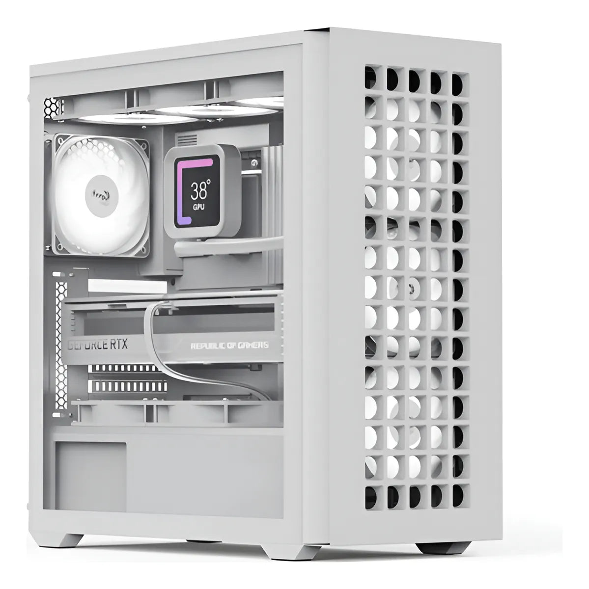 Gabinete Caja Chasis Gamer Aerocool D502a Blanco 4 Ven Argb